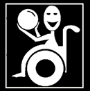 disabled wheelchair bound man playing with a ball